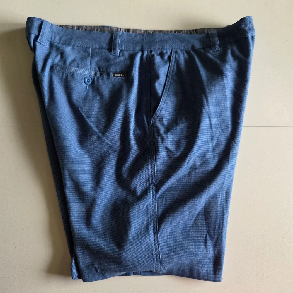 O'Neill Mens Blue Hybrid Walkshorts Textured Quick Dry Surf‎ Shorts Size 40x9.5